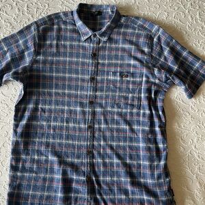 Patagonia org cotton Plaid Lightweight Button Down Short sleeved shirt, Large 🇺🇸